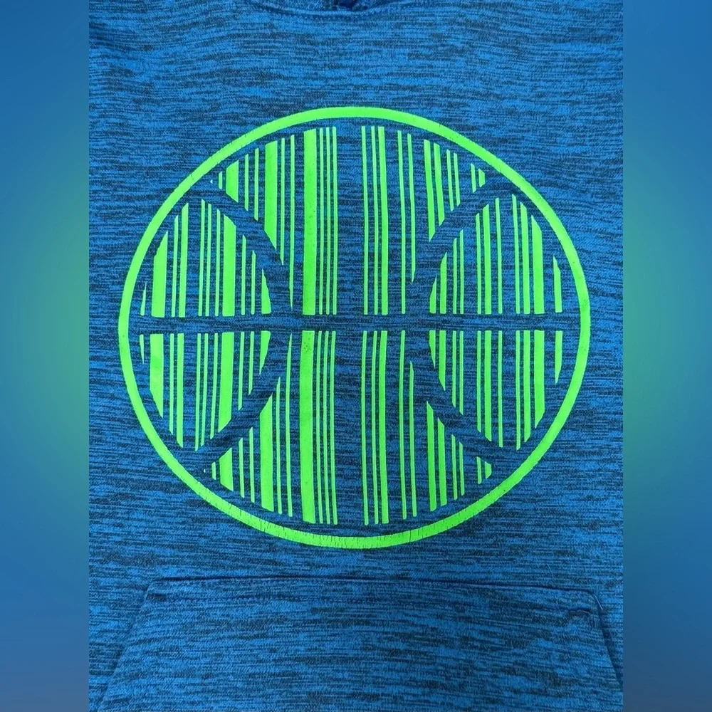 Tek Gear Blue Hoodie with Green Circle Design 0089 - Picture 5 of 5
